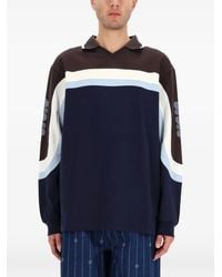 Drole de Monsieur - Striped Long-Sleeves Polo Shirt - Lyst