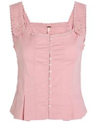 Free People - Bridgette Broderie-Anglaise Corset Top - Lyst