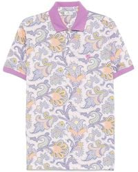 Etro - Floral Paisley Cotton Polo Shirt - Lyst