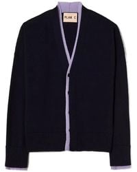 Plan C - Contrast-Trim Merino Cardigan - Lyst