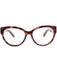 Longchamp - Cat-Eye Tortoiseshell-Effect Glasses - Lyst