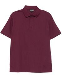 Emporio Armani - Textured-Knit Polo Shirt - Lyst