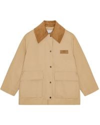 Ganni - Veste Utilitaire À Col En Velours Côtelé - Lyst