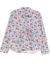 JNBY - Blusa Drapeada Con Estampado De Acuarela - Lyst
