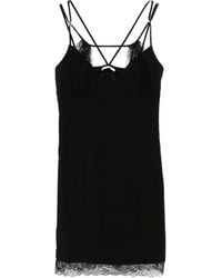 Patrizia Pepe - Vestido corto con detalle de encaje - Lyst