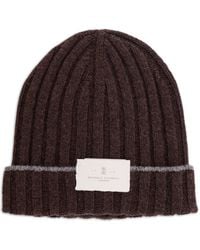 Brunello Cucinelli - Gorro con parche del logo - Lyst