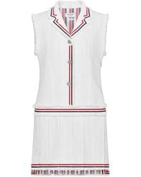 Thom Browne - Solid Tweed Pleated Sportcoat Dress - Lyst