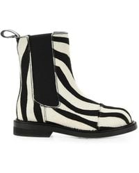 Moschino - Zebra-Print Chelsea Ankle Boots - Lyst