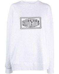 ROTATE BIRGER CHRISTENSEN - Logo-embroidered Drop-shoulder Sweatshirt - Lyst