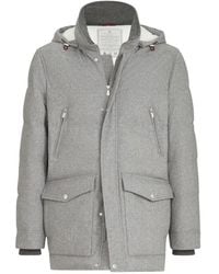 Brunello Cucinelli - Padded Hooded Coat - Lyst