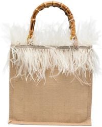 La Milanesa - Sac Cabas Violetta Médium À Anse En Bambou - Lyst