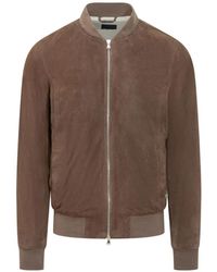 Barba Napoli - Zip-Up Suede Jacket - Lyst
