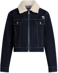 Karl Lagerfeld - Logo-Embroidered Denim Jacket - Lyst