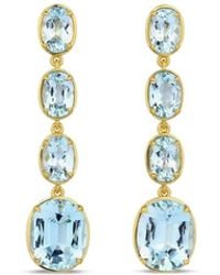 LEIGH MAXWELL - Aquamarine Faceted Drop Earrings - Lyst
