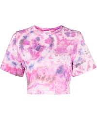 Isabel Marant - Tie-dye Cropped Cotton T-shirt - Lyst