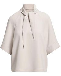 Essentiel Antwerp - Tie-Neck Raglan-Sleeve Blouse - Lyst