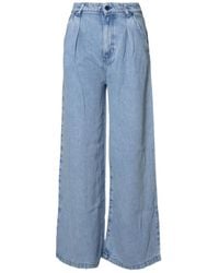 SOLOTRE - Pleated Wide-Leg Jeans - Lyst