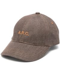 A.P.C. - Charlie Baseballkappe Mit Logo-Stickerei - Lyst
