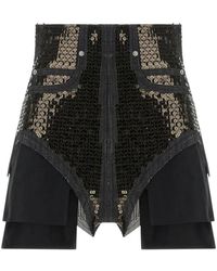 Rick Owens - Sequin-Embellished Denim Shorts - Lyst