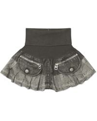 Miss Sixty - X Knwls Patchwork Mini Skirt - Lyst