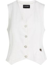 KARL LAGERFELD - Ikon Logo-Embroidered Waistcoat - Lyst