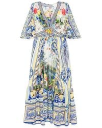 CAMILLA - Fitted-Waist Silk Maxi Dress - Lyst
