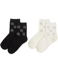 KARL LAGERFELD - Ikon Rhinestone Socks (Pack Of Two) - Lyst