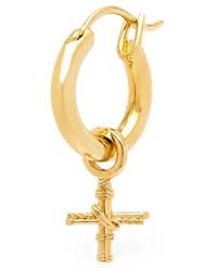 Yoj - Cross-Pendant Single Hoop Earrings - Lyst