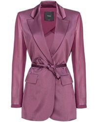 Pinko - Shiny Blazer With Tailored Fit - Lyst