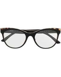 Prada - Tortoiseshell-Effect Cat-Eye Frame Glasses - Lyst