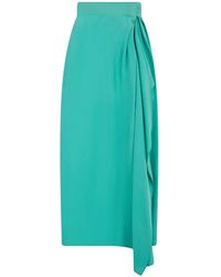 Alberta Ferretti - High-Waist Midi Dress - Lyst