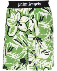 Palm Angels - Floral-Print Logo-Waistband Shorts - Lyst