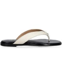 Patrizia Pepe - Logo-Plaque Calf Leather Flip-Flops - Lyst