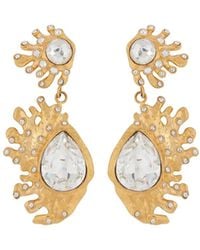 Oscar de la Renta - Boucles D'Oreilles Cactus Serties De Cristaux - Lyst