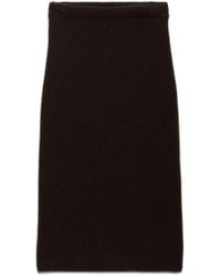 Prada - Diamond-Pattern Midi Skirt - Lyst