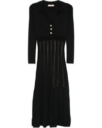 Twinset - Vestido midi con botones - Lyst