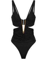 Elisabetta Franchi - Draped Cut-Out Bodysuit - Lyst