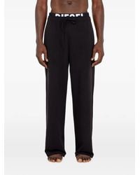 DIESEL - Cotton Sweat Trousers With Logo Waistband - Lyst