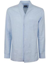 ZEGNA - Band-Collar Chest-Pocket Shirt - Lyst