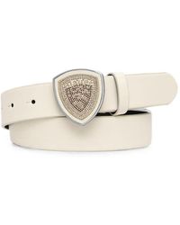 Blauer - Crystal-Embellished Shield-Buckle Belt - Lyst