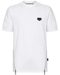 Philipp Plein - T-Shirt À Zip Latéral Et Manches Matelassées - Lyst