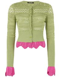Roberto Cavalli - Cardigan En Maille Aux Détails Contrastés - Lyst