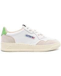 Autry - Medalist Low Sneakers In White And Green Suede And Leather - Lyst