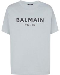 Balmain - T-shirt en coton à logo imprimé - Lyst