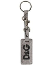 Dolce & Gabbana - Porte-Clés En Cuir À Plaque Logo - Lyst