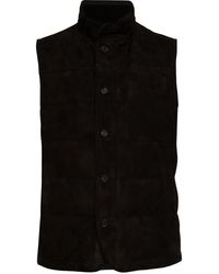 MAN ON THE BOON. - Ribfluwelen Suède Donsjack - Lyst