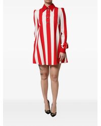 Dolce & Gabbana - Striped Long-Sleeve Mini Dress - Lyst