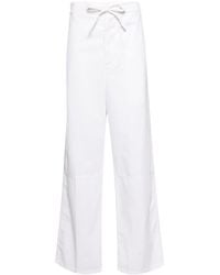 Victoria Beckham - Drawstring-waist Cotton Trousers - Lyst