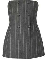 Carolina Herrera - Pinstripe-pattern double-breasted top - Lyst