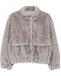 Liu Jo - Faux-Fur Funnel-Neck Jacket - Lyst